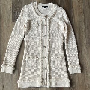 INC International Concepts Cream Textured Sweater Dress